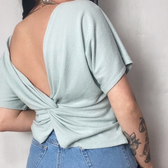 ALTARD STATE MULTI WEAR BLUE WRAP BLOUSE TOP - Picture 3 of 6